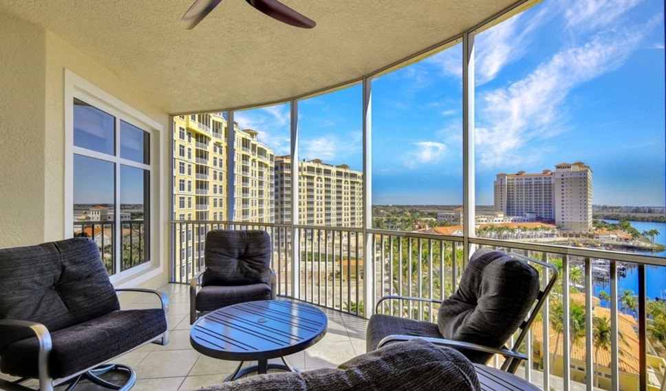 Inside of a home overlooking the Tarpon Point Marina