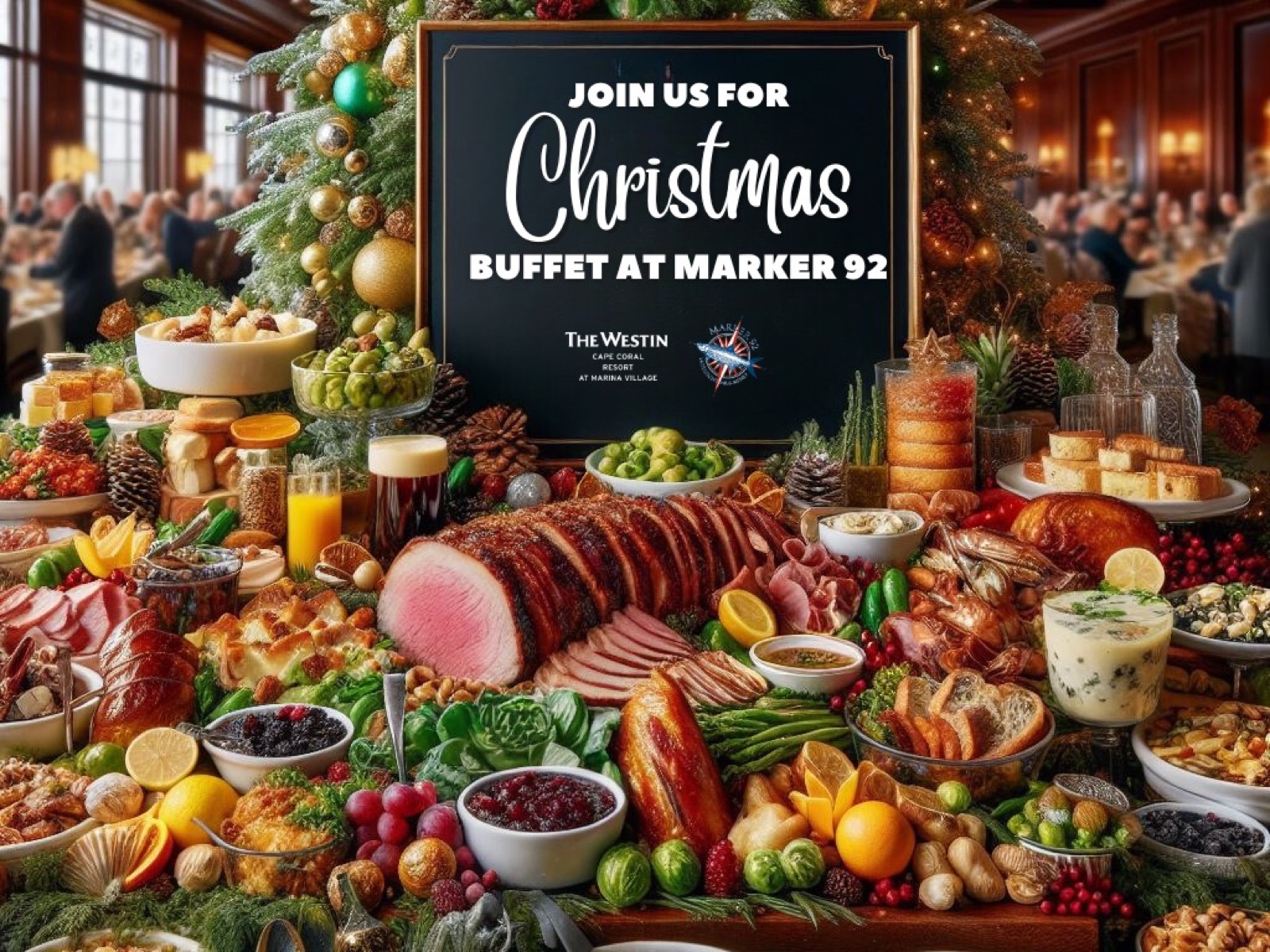 Delicious food for Christmas buffet