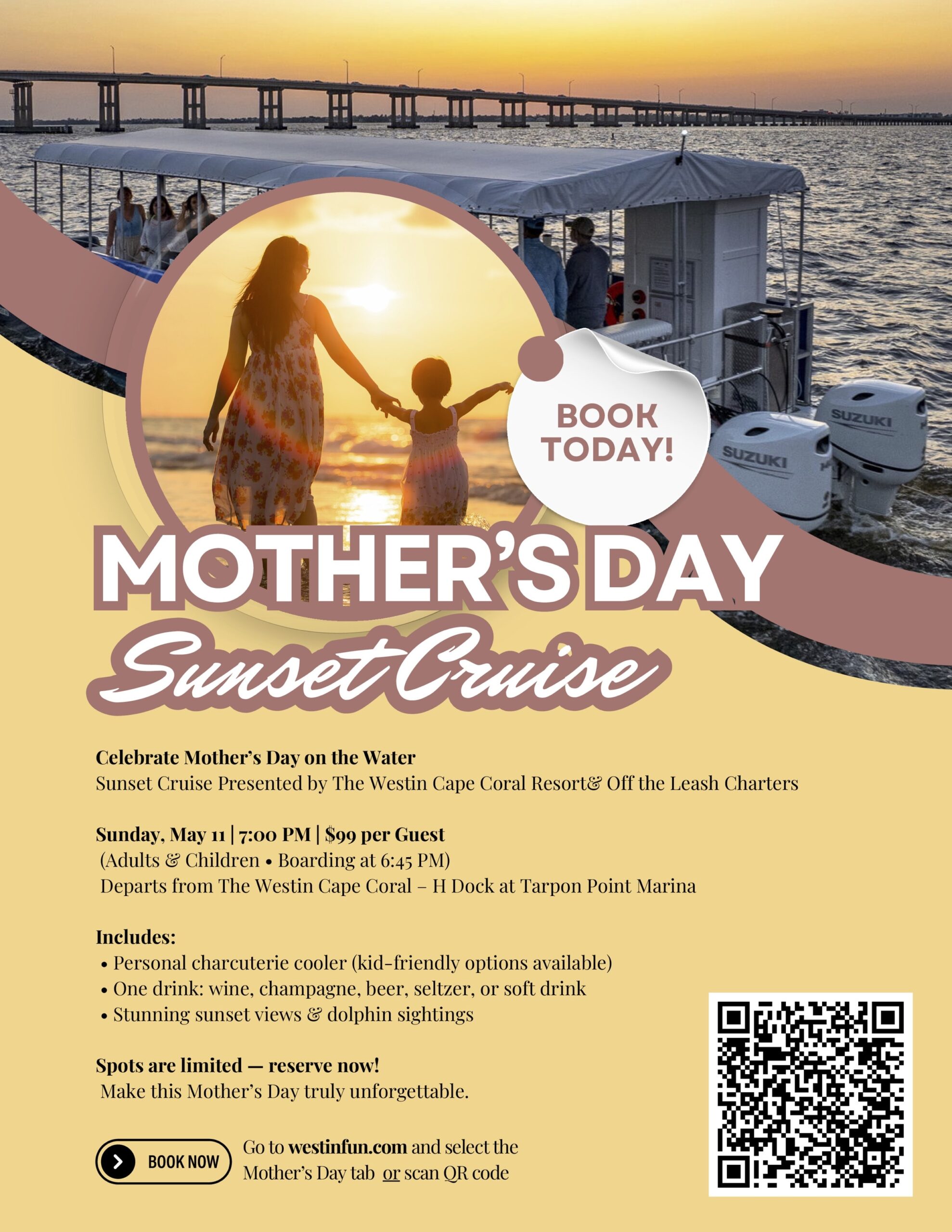 Flyer for the Mother's Day Sunset Cruise