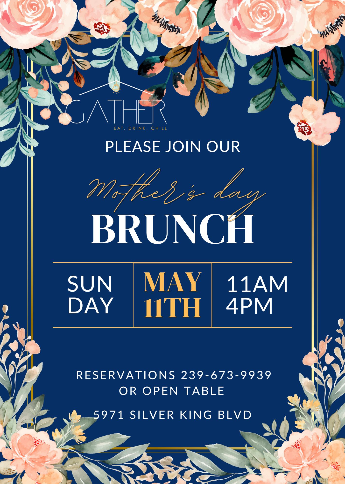 Flyer for Mother's Day Brunch at Gather