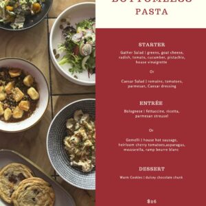 Menu for Bottomless Pasta at Gather