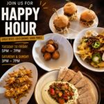 Happy Hour at Gather, image showing sliders and appetizers.